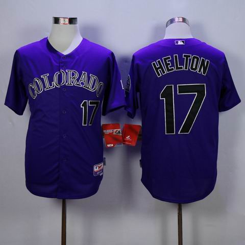 mlb Colorado Rockies #17 Helton purple jersey
