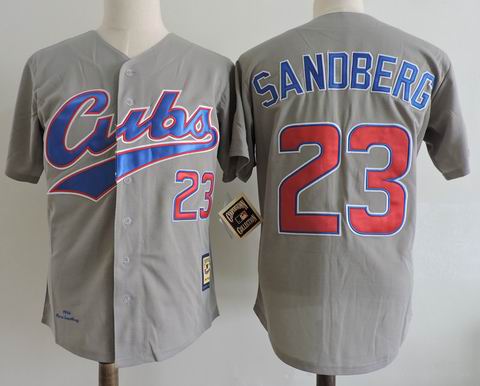 mlb chicago cubs #23 sandberg grey m&n jersey