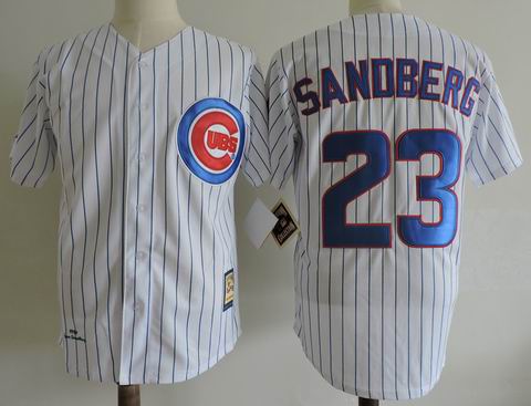 mlb chicago cubs #23 sandberg white m&n jersey