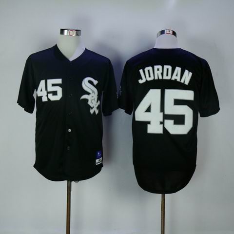 mlb chicago white sox #45 jordan black jersey