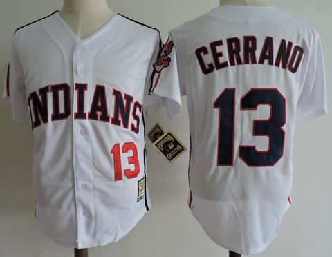 mlb cleveland indians #13 Cerrano White jersey