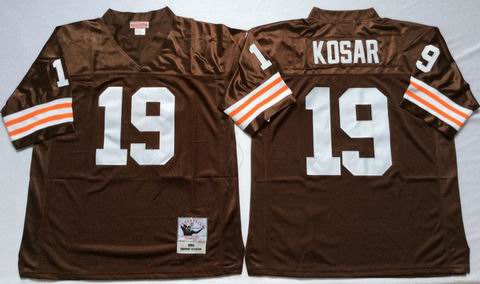 nfl Cleveland Browns #19 Bernie Kosar brown throwback Jersey