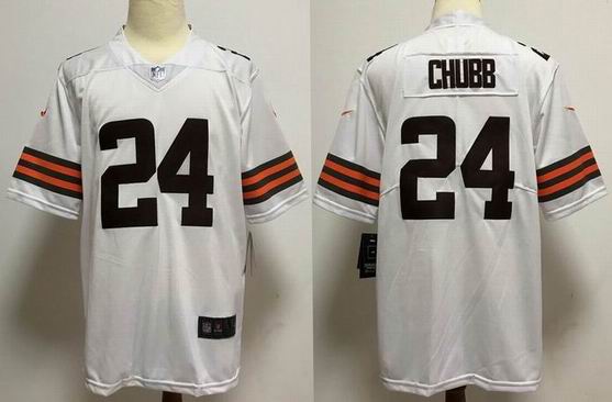 nfl Cleveland Browns #24 Nick Chubb white jersey