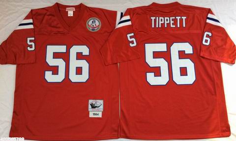 nfl New England Patriots 56 Tippett Red Throwback Jersey
