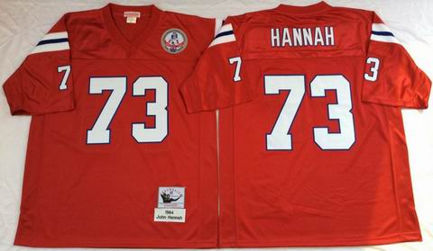 nfl New England Patriots 73 John Hannah Red Throwback Jersey