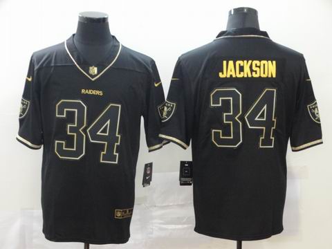 nfl Oakland Raiders #34 Jackson black golden jersey