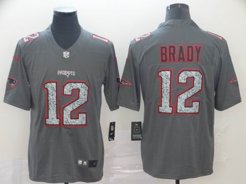 nfl Patriots #12 Brady grey fashion static jersey