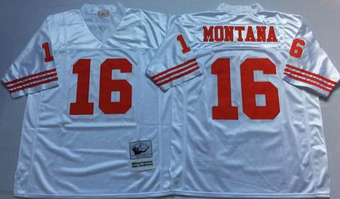 nfl San Francisco 49ers #16 Montana white throwback jersey