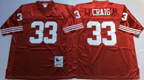 nfl San Francisco 49ers #33 Craig red throwback jersey