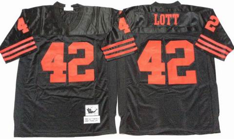 nfl San Francisco 49ers #42 Lott black throwback jersey