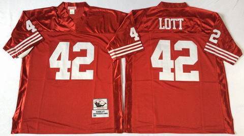 nfl San Francisco 49ers #42 Lott red throwback jersey