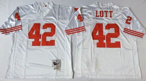 nfl San Francisco 49ers #42 Lott white throwback jersey