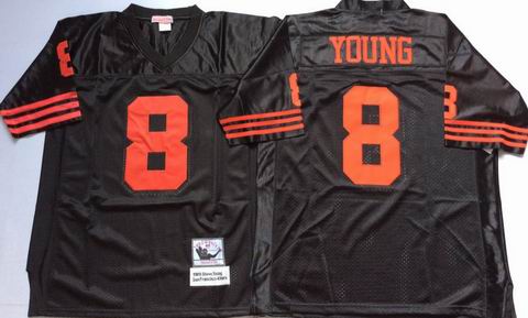 nfl San Francisco 49ers #8 young black throwback jersey