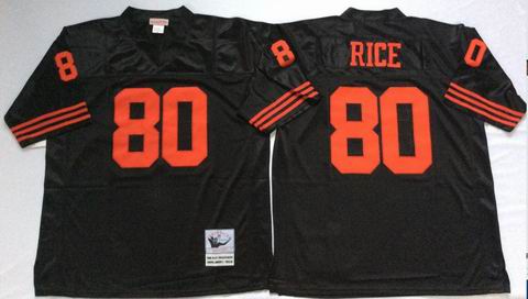 nfl San Francisco 49ers #80 rice black throwback jersey