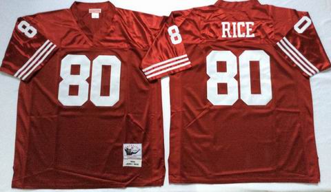 nfl San Francisco 49ers #80 rice red throwback jersey
