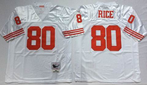 nfl San Francisco 49ers #80 rice white throwback jersey