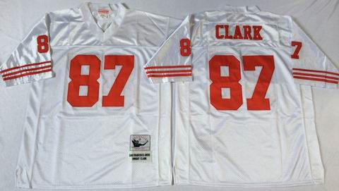 nfl San Francisco 49ers #87 Clark white throwback jersey