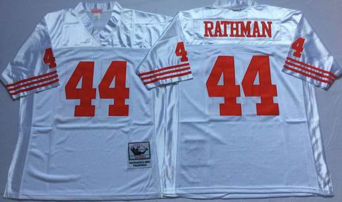 nfl San Francisco 49ers 44 Rathman white throwback jersey