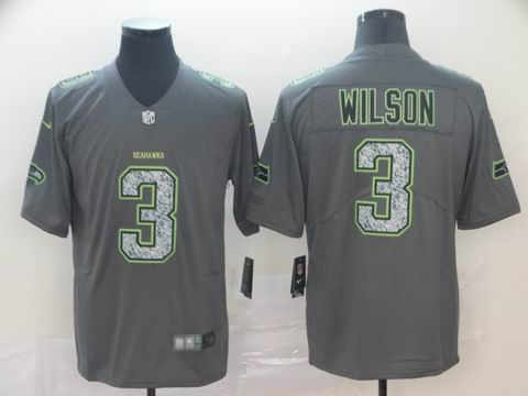 nfl Seahawks #3 Wilson gray fashion static rush jersey