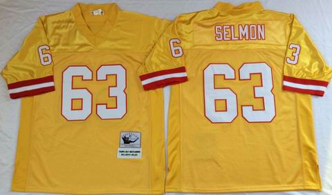 nfl Tampa Bay Buccaneers #63 Selmon yellow throwback jersey