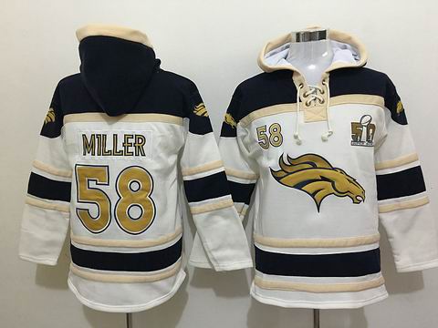 nfl broncos #58 Von Miller white suerbowl sweatshirt hoody