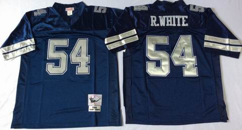 nfl dallas cowboys 54 R.White blue throwback jersey