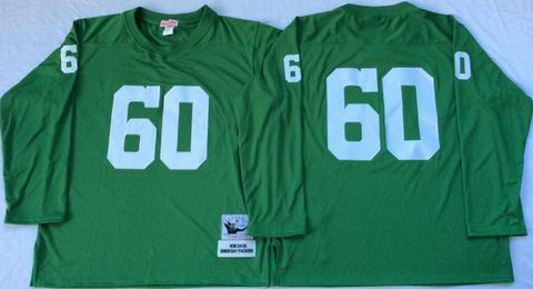 nfl green bay packers #60 green long sleeve throwback jersey