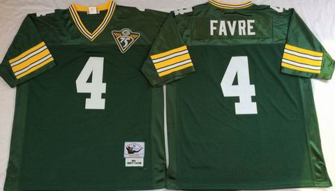nfl green bay packers 4 Brett Favre green throwback 75th patch