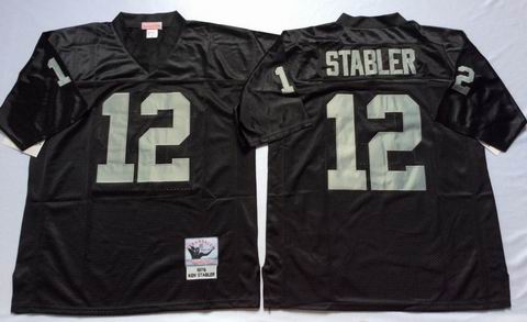 nfl oakland raiders #12 Stabler black throwback jersey