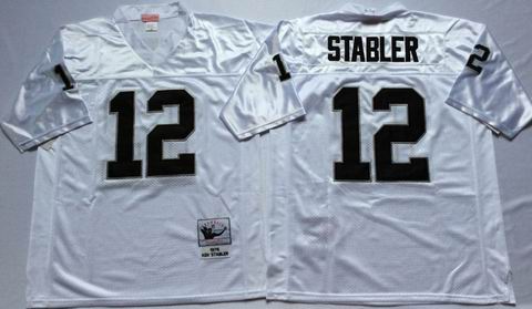 nfl oakland raiders #12 Stabler white throwback jersey