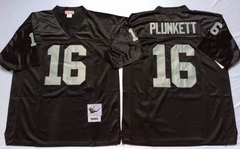 nfl oakland raiders #16 Plunkett black throwback jersey