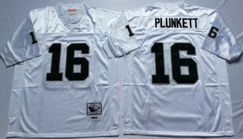 nfl oakland raiders #16 Plunkett white throwback jersey