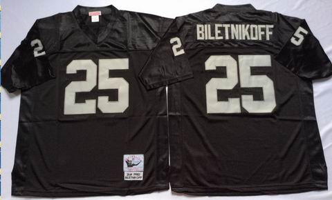 nfl oakland raiders #25 Biletnikoff black throwback jersey