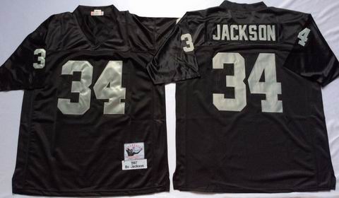 nfl oakland raiders #34 Jackson black throwback jersey