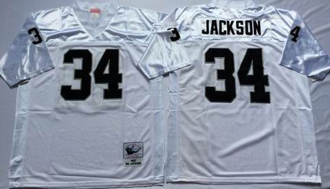 nfl oakland raiders #34 Jackson white throwback jersey