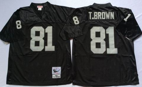 nfl oakland raiders #81 T Brown black throwback jersey
