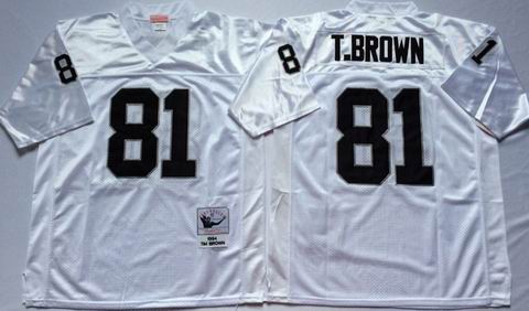 nfl oakland raiders #81 T Brown white throwback jersey