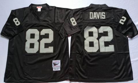 nfl oakland raiders #82 Davis black throwback jersey