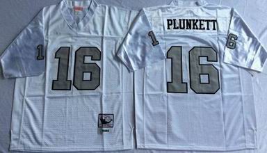 nfl oakland raiders 16 Plunkett white throwback jersey