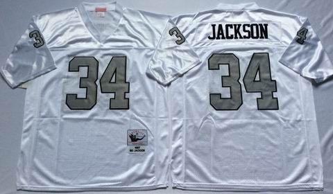 nfl oakland raiders 34 Jackson white throwback jersey