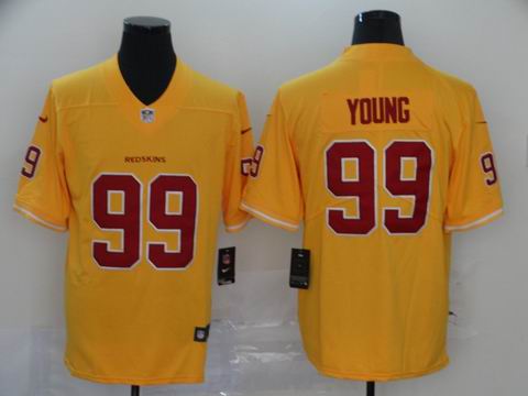 nfl redskins #99 YOUNG yellow rush jersey