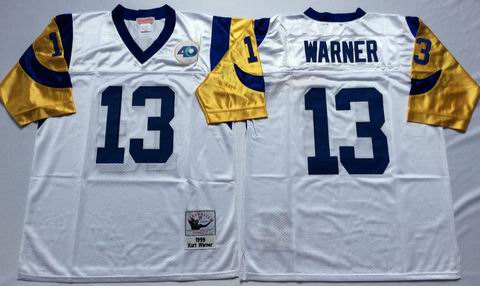 nfl st.louis rams #13 warner white throwback jersey