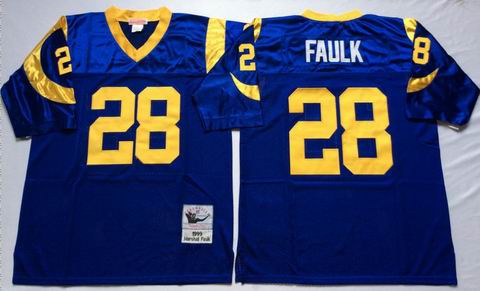 nfl st.louis rams #28 Faulk blue throwback jersey