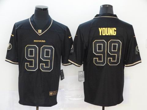 nfl washington redskins #99 YOUNG black golden jersey