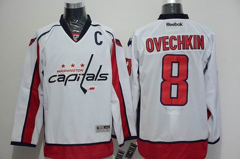 nhl Washington Capitals #8 Ovechkin white jersey C patch