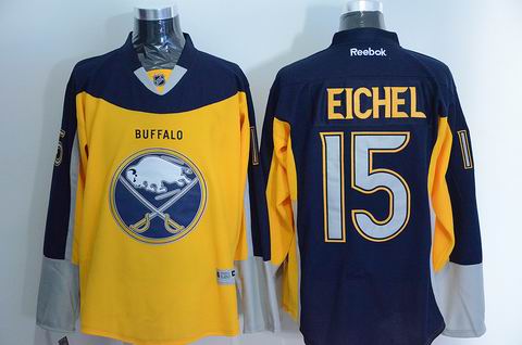 nhl buffalo sabres 15 Eichel yellow blue jersey