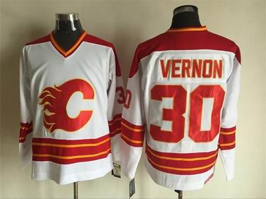 nhl calgary flames #30 Vernon white jersey