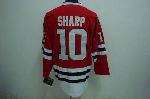 nhl chicago blackhawks #10 sharp red