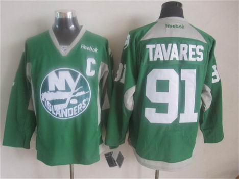 nhl islanders 91 Tavares green jersey