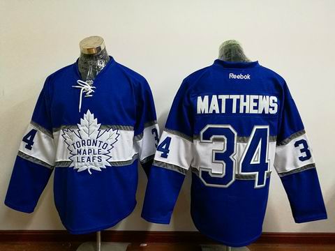 nhl toronto maple leafs #34 Matthews blue jersey 100th